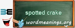 WordMeaning blackboard for spotted crake